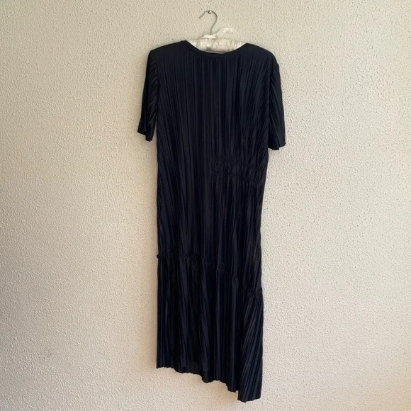 Zara Black Asymmetrical Pleated Dress